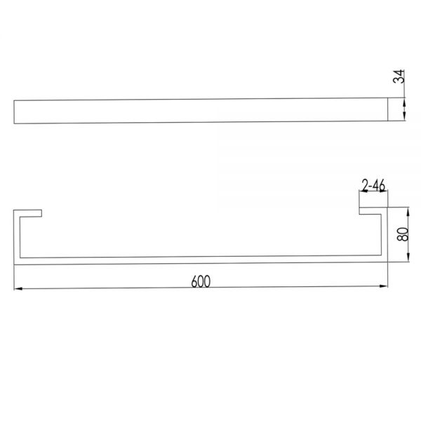 JTP Athena Chrome Towel Rail 600mm #2