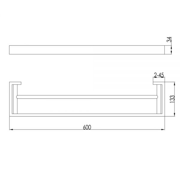 JTP Athena Chrome Double Towel Rail 600mm #2