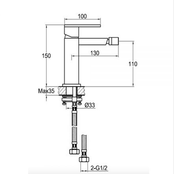 JTP Athena Chrome Bidet Mixer Tap #2