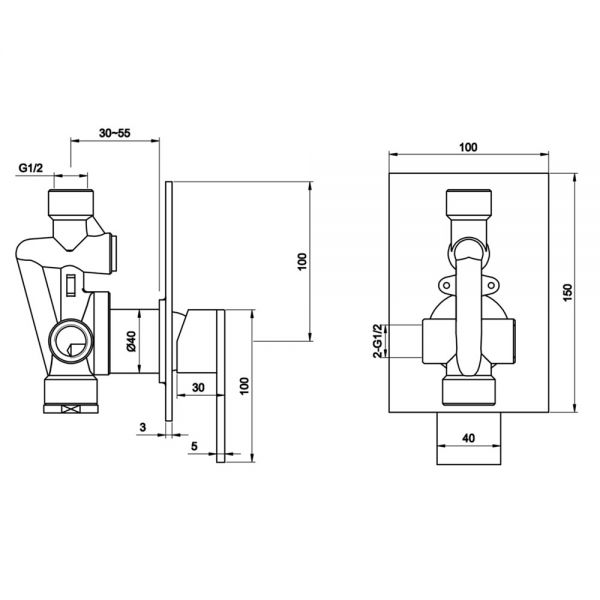 JTP Athena Chrome Single Outlet Manual Shower Valve #2