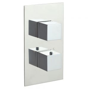 JTP Athena Chrome Three Outlet Two Handle Thermostatic Shower Valve