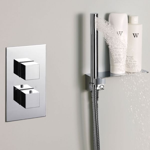 JTP Athena Chrome Three Outlet Two Handle Thermostatic Shower Valve #3