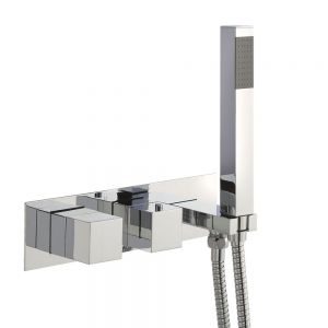 JTP Athena Chrome Two Outlet Thermostatic Shower Valve with Handset Kit