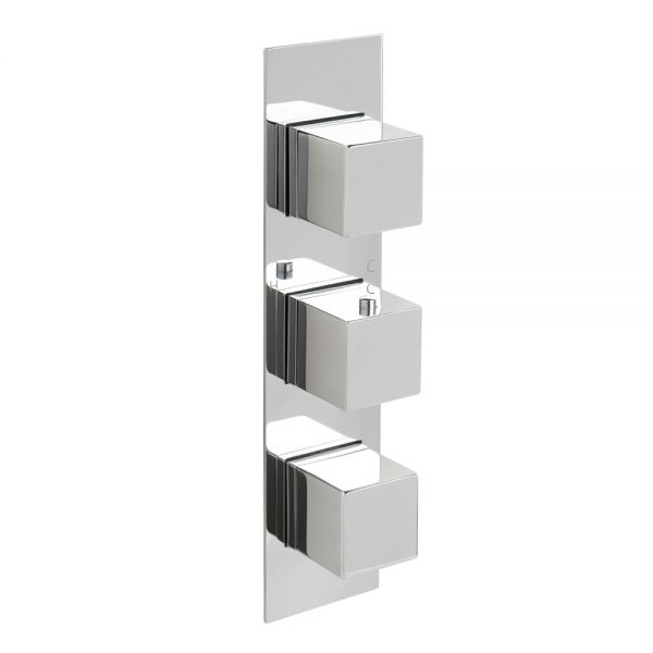JTP Athena Chrome Slimline Vertical Three Outlet Thermostatic Shower Valve
