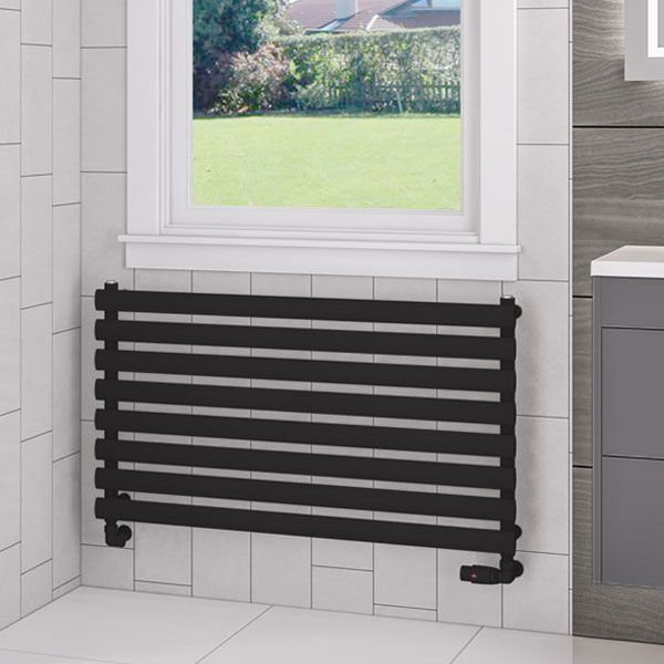 Eastbrook Tunstall 560 x 1000 Matt Black Designer Towel Rail - 89.0027