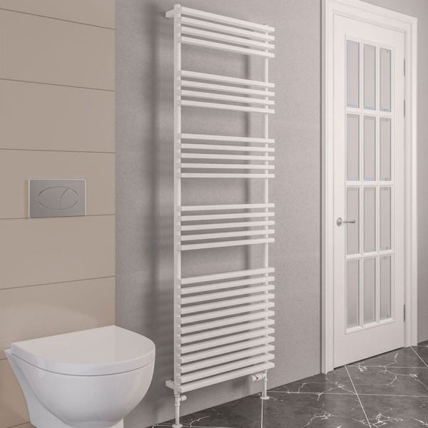 Eastbrook Rowsham 1200 x 500 Matt White Designer Towel Rail
