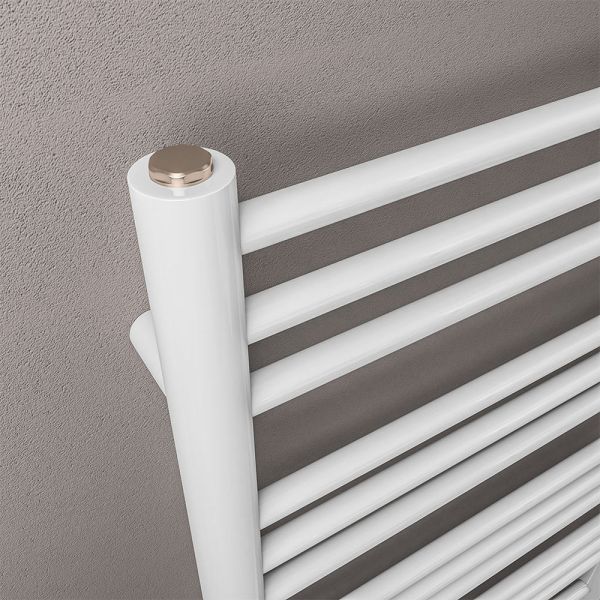 Eastbrook Corinium Round 1800 x 500 Gloss White Towel Rail #3