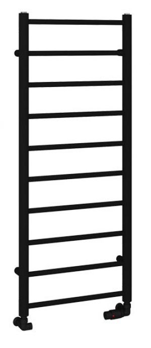 Eastbrook Tuscan Round 1200 x 500 Matt Black Towel Rail