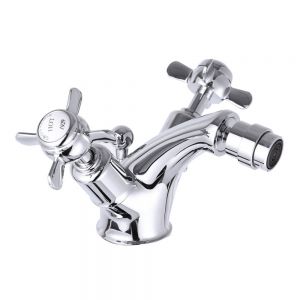 Just Taps Plus Grosvenor Pinch Chrome Bidet Mixer Tap with Pop Up Waste