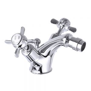 JTP Grosvenor Pinch Chrome Bidet Mixer Tap with Pop Up Waste