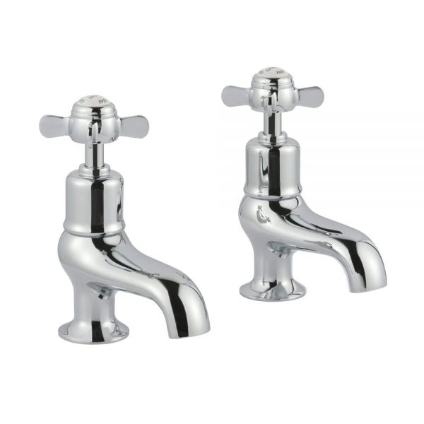 JTP Grosvenor Pinch Chrome Bath Pillar Taps