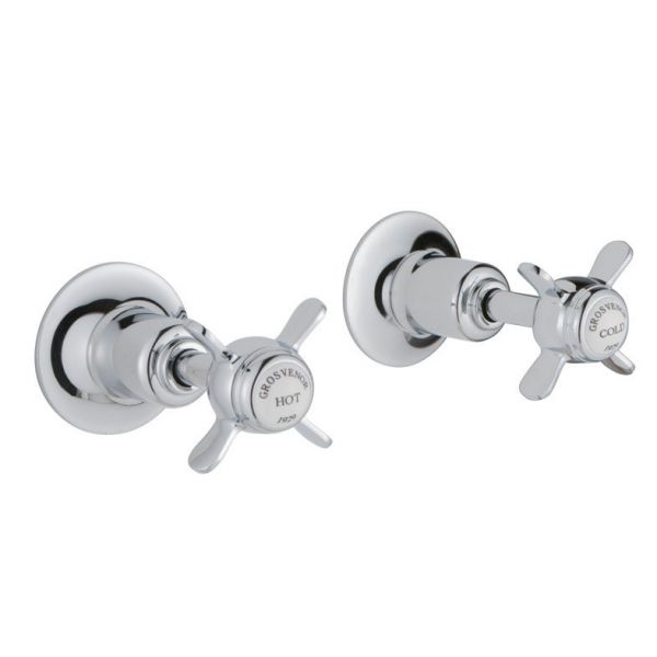 JTP Grosvenor Pinch Chrome Wall Mounted Valves