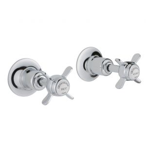JTP Grosvenor Pinch Chrome Wall Mounted Valves