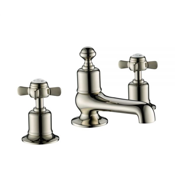 JTP Grosvenor Pinch Nickel 3 Hole Basin Mixer Tap