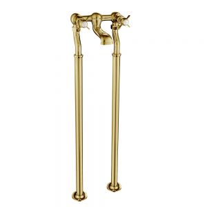 JTP Grosvenor Pinch Antique Brass Floor Standing Bath Filler Tap