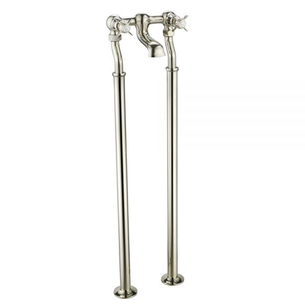 JTP Grosvenor Pinch Nickel Floor Standing Bath Filler Tap