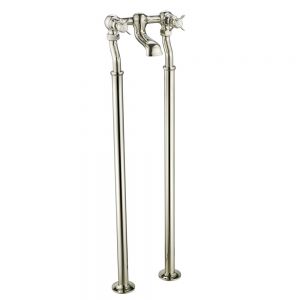 JTP Grosvenor Pinch Nickel Floor Standing Bath Filler Tap