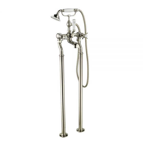 JTP Grosvenor Pinch Nickel Floor Standing Bath Shower Mixer Tap 98275FSNK