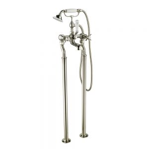 JTP Grosvenor Pinch Nickel Floor Standing Bath Shower Mixer Tap