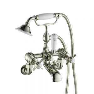 JTP Grosvenor Pinch Nickel Wall Mounted Bath Shower Mixer Tap