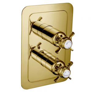 JTP Grosvenor Pinch Antique Brass Single Outlet Thermostatic Shower Valve