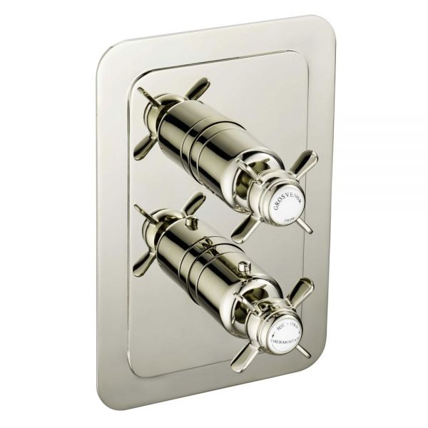 JTP Grosvenor Pinch Nickel Single Outlet Thermostatic Shower Valve