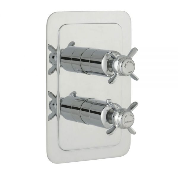 JTP Grosvenor Pinch Chrome Two Outlet Thermostatic Shower Valve