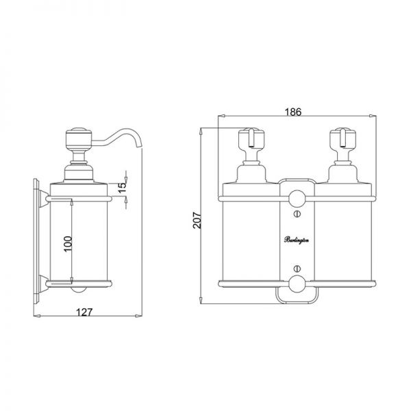 Burlington Chrome Double Soap Dispenser A20CHR #2