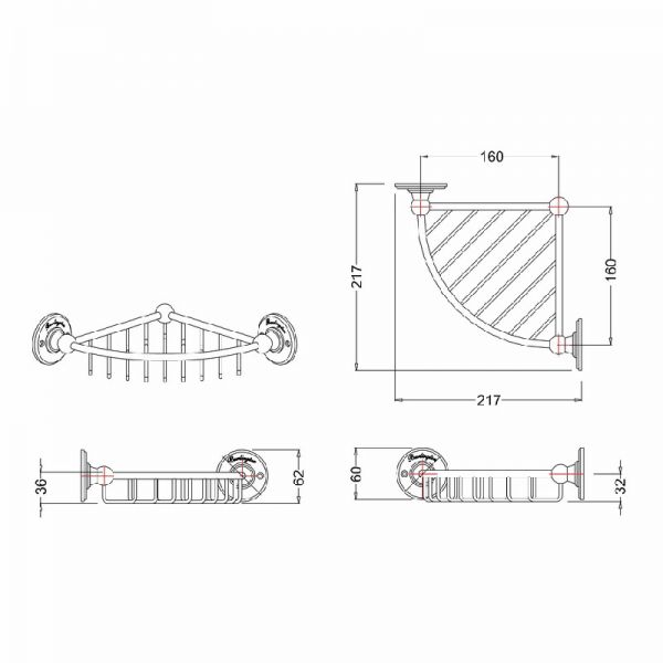 Burlington Chrome Corner Basket A21CHR #2