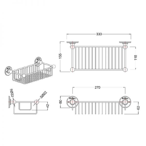Burlington Chrome Deep Soap Basket A23CHR #2