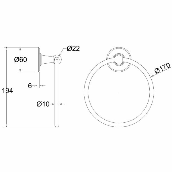 Burlington Gold Towel Ring A3 GOLD #2