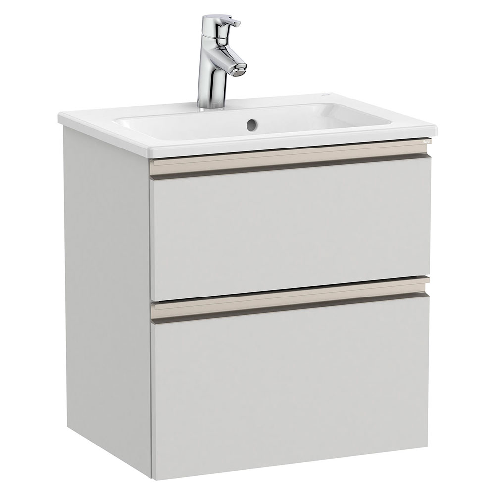 Roca The Gap Compact 500mm Matt Arctic Grey Wall Hung Vanity Unit and