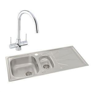 Abode Trydent Stainless Steel 1.5 Inset Kitchen Sink with Nexa Mono Mixer Tap