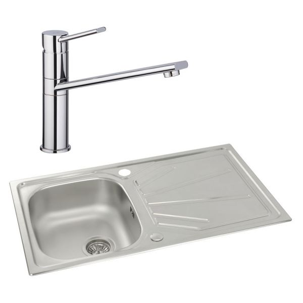 Abode Trydent Stainless Steel Inset Kitchen Sink with Specto Mono Mixer Tap