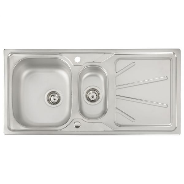 Abode Trydent Stainless Steel 1.5 Inset Kitchen Sink with Atlas Mono Mixer Tap #2
