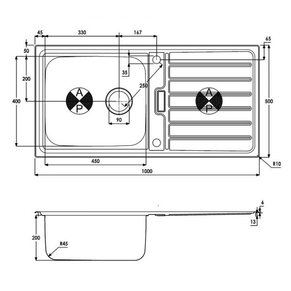 Abode Neron Stainless Steel Inset Kitchen Sink with Astral Mono Mixer Tap #5