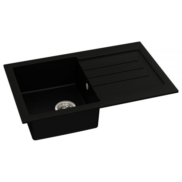 Abode Xcite Black Metallic Granite Inset Kitchen Sink with Atlas Mono Mixer Tap #2