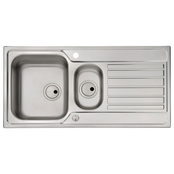 Abode Connekt Stainless Steel 1.5 Inset Kitchen Sink with Atlas Mono Mixer Tap #2