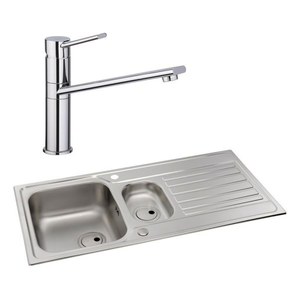 Abode Connekt Stainless Steel 1.5 Inset Kitchen Sink with Specto Mono Mixer Tap