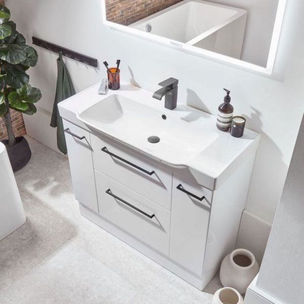 Roper Rhodes Academy 1000 Agave Gloss Freestanding Unit and Ceramic Basin #2