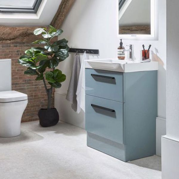 Roper Rhodes Academy 600 Derwent Blue Freestanding Unit and Ceramic Basin #2