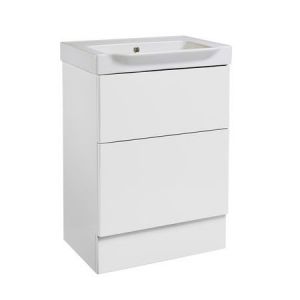 Roper Rhodes Academy 600 White Gloss Freestanding Unit and Ceramic Basin