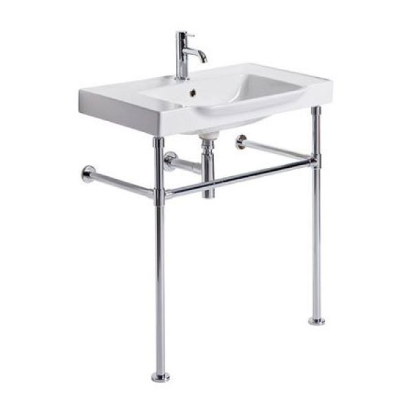 Roper Rhodes Academy 800 Rectangular One Tap Hole Basin and Chrome Washstand