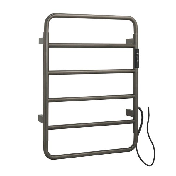 JTP Aero Brushed Black 640 x 475 Electric Towel Rail