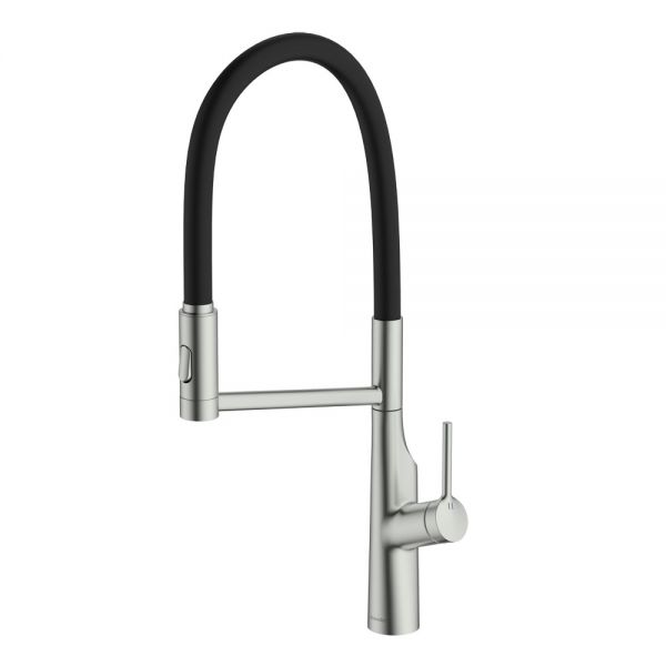 Clearwater Alasia Pro Single Lever Brushed Nickel Pull Out Kitchen Sink Mixer Tap