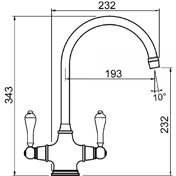 Clearwater Alrisha Twin Lever Chrome Monobloc Kitchen Sink Mixer Tap #2