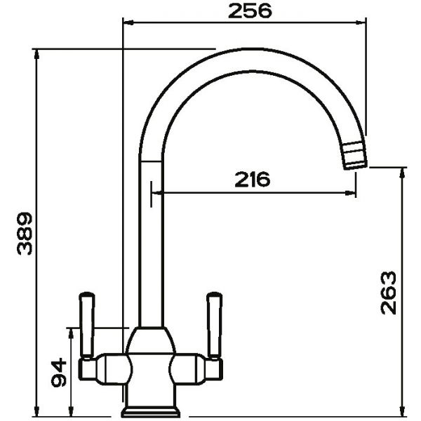 Clearwater Alzira C Twin Lever Brushed Copper Monobloc Kitchen Sink Mixer Tap #2