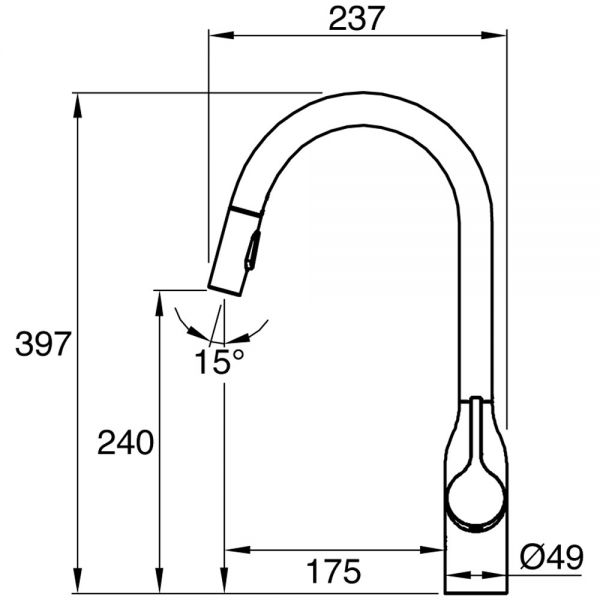 Clearwater Amelio Matt Black Pull Out Sensor Kitchen Sink Mixer Tap #5
