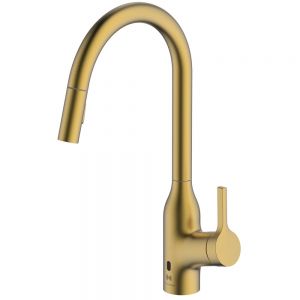 Clearwater Amelio Brushed Brass Pull Out Sensor Kitchen Sink Mixer Tap