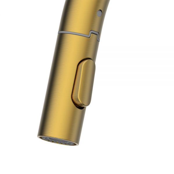 Clearwater Amelio Brushed Brass Pull Out Sensor Kitchen Sink Mixer Tap #3